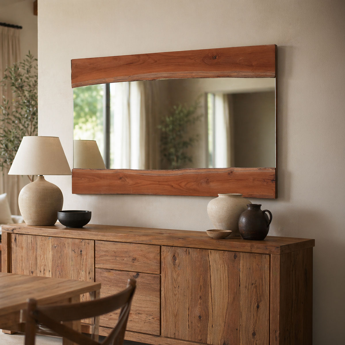 product_pako_338-000006 Καθρέπτης Riverine teak ξύλο σε φυσική απόχρωση 120x80x4εκ - Image 1