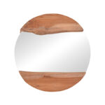 Καθρέπτης Alkmen teak ξύλο σε φυσική απόχρωση Φ60x4εκ - Image 2