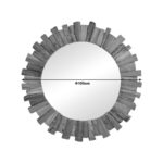 Καθρέπτης Rounder teak ξύλο σε φυσική απόχρωση Φ100x5εκ - Image 2
