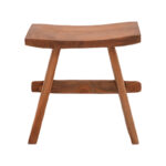 Σκαμπό Shogun teak ξύλο σε φυσική απόχρωση 46x28x46εκ - Image 2
