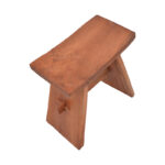 Σκαμπό Shogun teak ξύλο σε φυσική απόχρωση 46x28x46εκ - Image 4