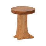 Σκαμπό Feranto teak ξύλο σε φυσική απόχρωση Φ35x45εκ - Image 2