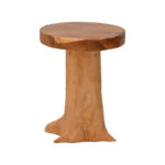 Σκαμπό Feranto teak ξύλο σε φυσική απόχρωση Φ35x45εκ - Image 3
