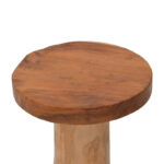 Σκαμπό Feranto teak ξύλο σε φυσική απόχρωση Φ35x45εκ - Image 4