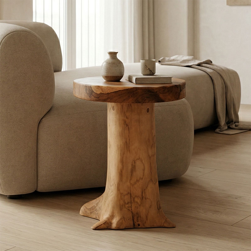 product_pako_338-000019 Σκαμπό Feranto teak ξύλο σε φυσική απόχρωση Φ35x45εκ - Image 1