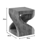 Σκαμπό Hourian I suar ξύλο σε καρυδί απόχρωση 35x35x45εκ - Image 4