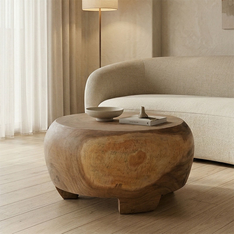 product_pako_338-000023 Τραπέζι σαλονιού Terra suar ξύλο σε φυσική απόχρωση Φ60x36εκ - Image 1