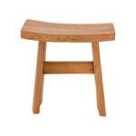 Σκαμπό Borbe teak ξύλο σε φυσική απόχρωση 45x28x45εκ - Image 2