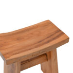 Σκαμπό Borbe teak ξύλο σε φυσική απόχρωση 45x28x45εκ - Image 4