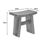 Σκαμπό Borbe teak ξύλο σε φυσική απόχρωση 45x28x45εκ - Image 5