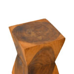 Σκαμπό Clepsydra suar ξύλο σε φυσική απόχρωση 31x31x45εκ - Image 3