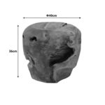 Σκαμπό Bolare teak ξύλο σε φυσική απόχρωση Φ40x35εκ - Image 4