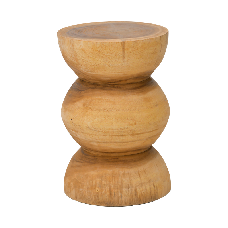 product_pako_338-000038 Σκαμπό Pilar suar ξύλο σε φυσική απόχρωση Φ30x45εκ - Image 1