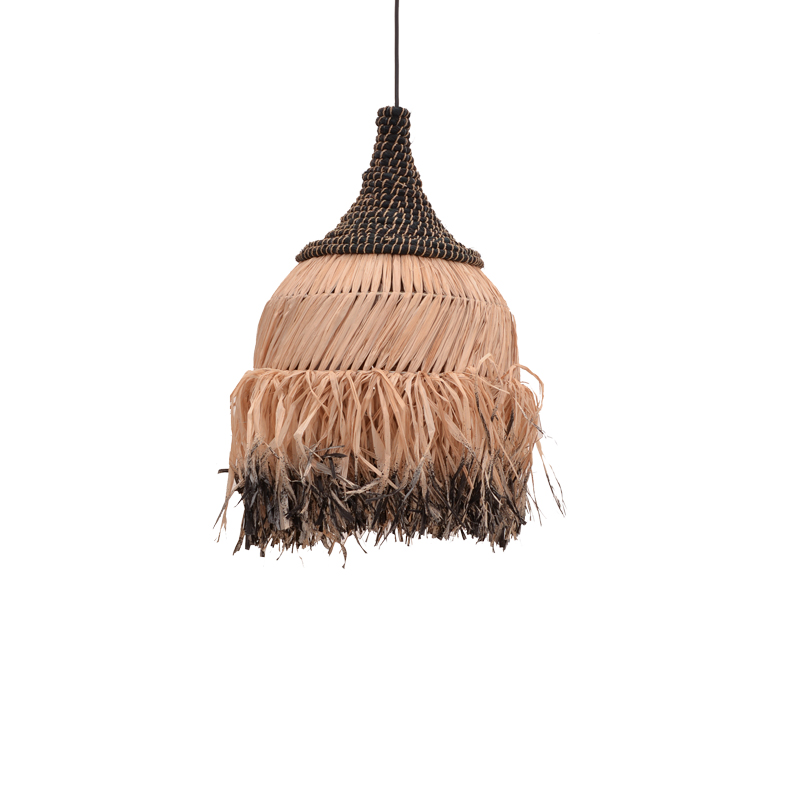 product_pako_339-000005 Φωτιστικό οροφής Kentel Inart sisal σε φυσικό-μαύρο χρώμα Φ35x50εκ - Image 1