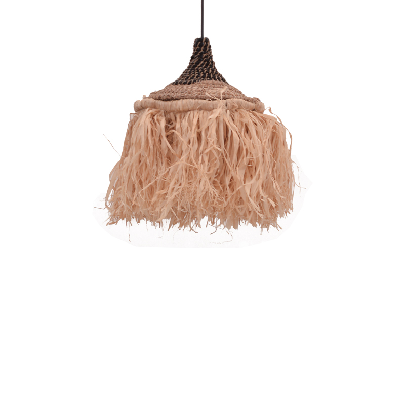 product_pako_339-000007 Φωτιστικό οροφής Sermene Inart sisal σε φυσικό-μαύρο χρώμα Φ32x45εκ - Image 1