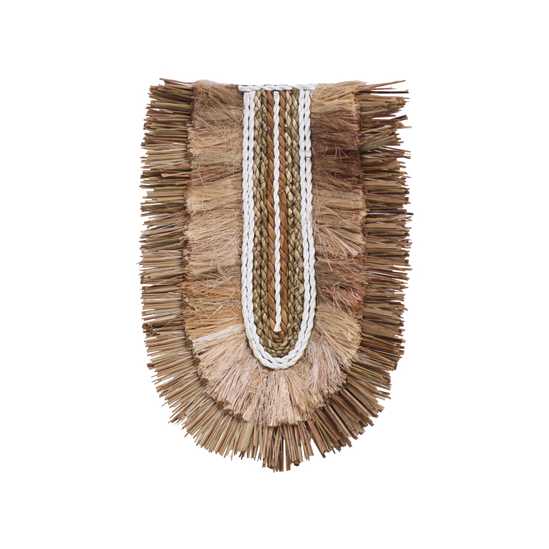 product_pako_339-000037 Διακοσμητικό τοίχου Earsy II Inart seagrass σε φυσικό χρώμα 38x30x8εκ - Image 1
