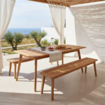 Τραπέζι Pino επεκτεινόμενο teak ξύλο σε φυσική απόχρωση 180/240x100x75εκ