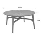 Τραπέζι Colen teak ξύλο σε φυσική απόχρωση Φ180x75εκ - Image 5