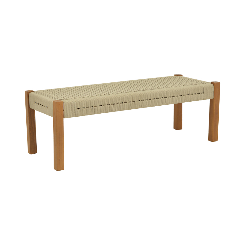 product_pako_340-000012 Παγκάκι Uma teak ξύλο και pe σχοινί σε φυσική απόχρωση 120x45x40εκ - Image 1