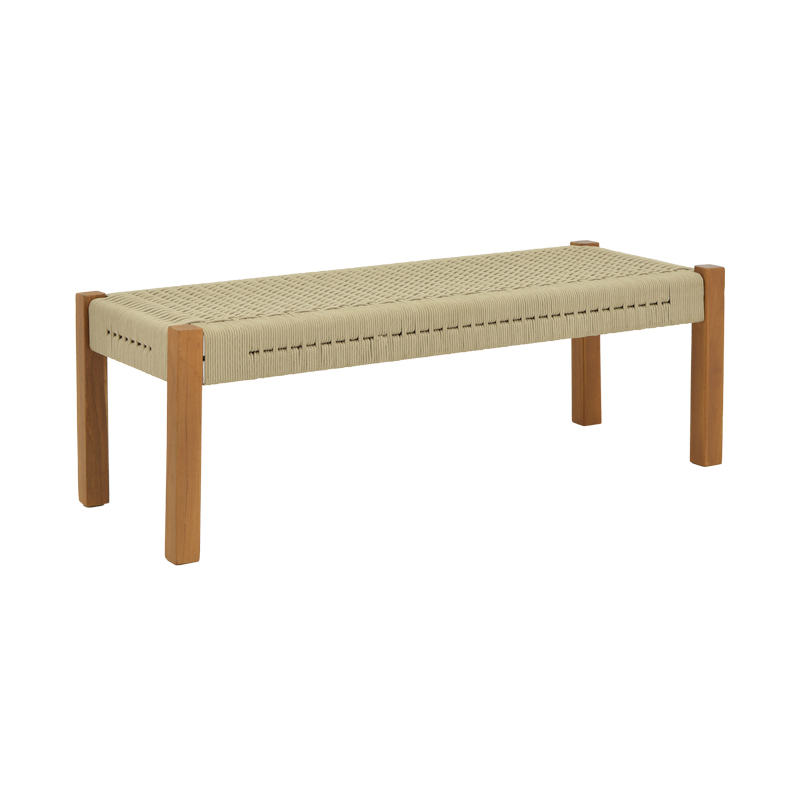 product_pako_340-000014 Παγκάκι Uma teak ξύλο και pe σχοινί σε φυσική απόχρωση 150x45x40εκ - Image 1