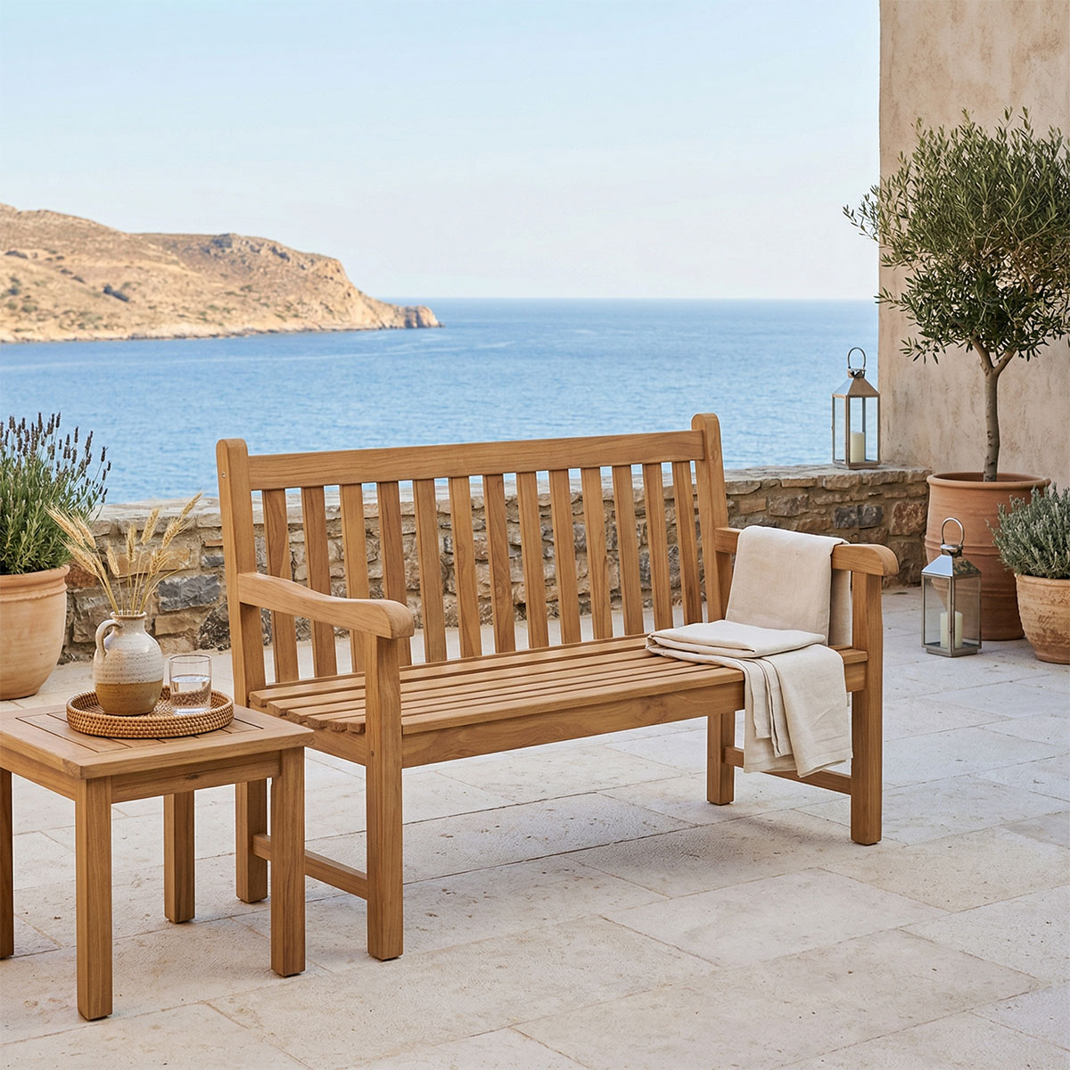 product_pako_340-000018 Καναπές Nat teak ξύλο σε φυσική απόχρωση 120x57x96εκ - Image 1