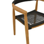 Πολυθρόνα Ganny teak ξύλο και pe σχοινί σε μαύρη απόχρωση 59x56x71εκ - Image 9