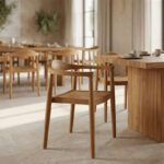 Πολυθρόνα Ganny teak ξύλο σε φυσική απόχρωση 59x56x71εκ - Image 2