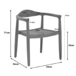 Πολυθρόνα Ganny teak ξύλο σε φυσική απόχρωση 59x56x71εκ - Image 3