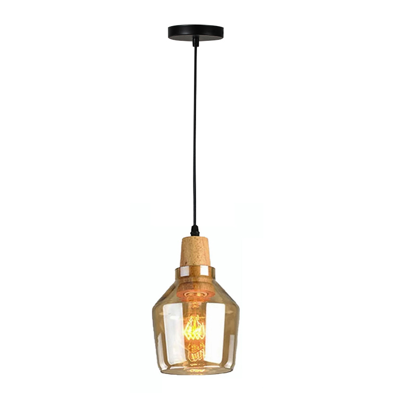 product_pako_342-000002 Φωτιστικό οροφής Kure φυσικό μέταλλο-γυαλί Φ13.8x23εκ - Image 1