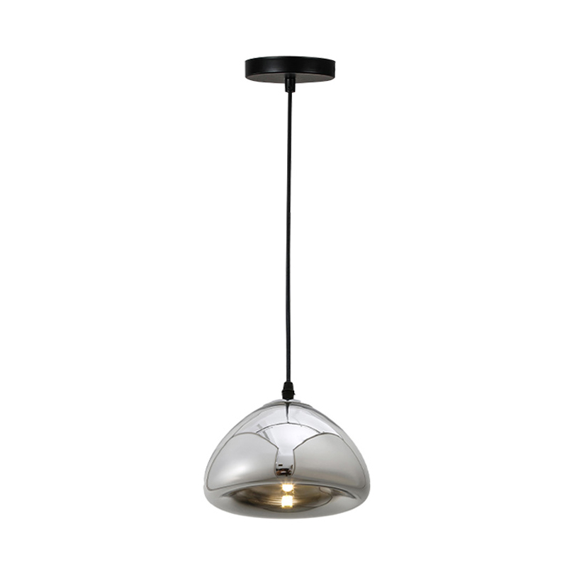 product_pako_342-000006 Φωτιστικό οροφής Ovalone G6 ασημί μέταλλο-γυαλί Φ18x11εκ - Image 1