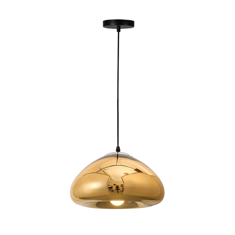 product_pako_342-000008 Φωτιστικό οροφής Ovalone χρυσό μέταλλο-γυαλί Φ30x16.5εκ - Image 1