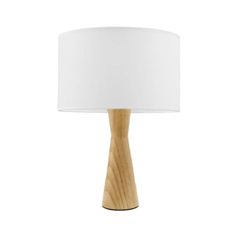 product_pako_342-000055 Επιτραπέζιο φωτιστικό Conte μπεζ-φυσική απόχρωση ξύλου-ύφασμα Φ25x35εκ - Image 1
