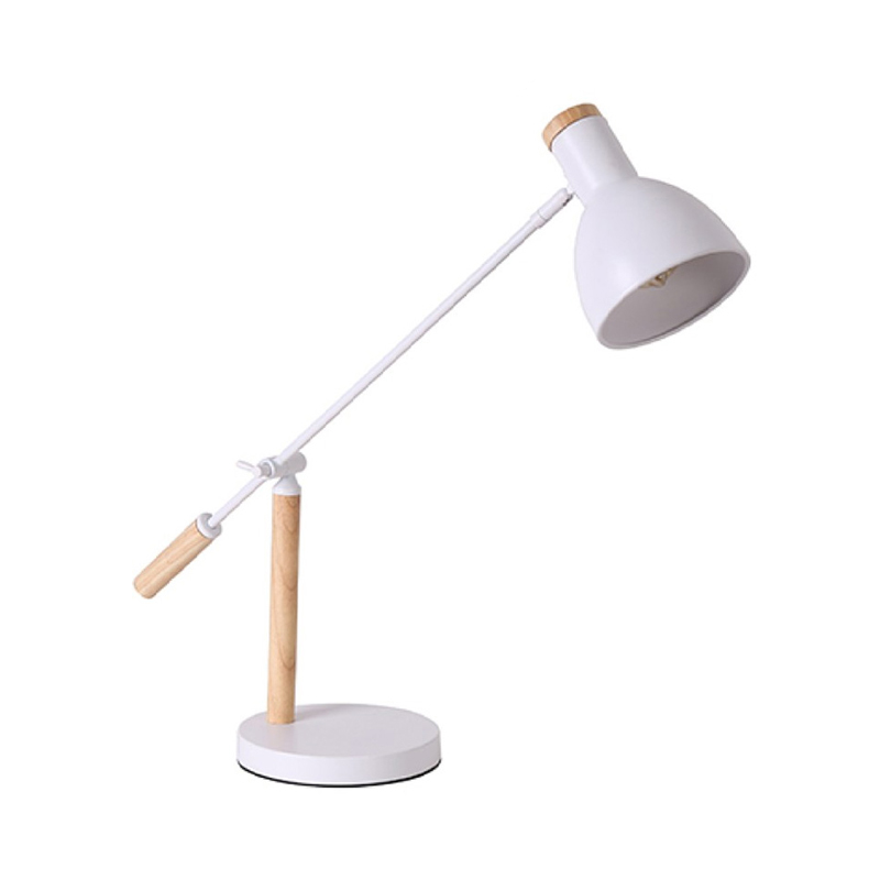 product_pako_342-000056 Επιτραπέζιο φωτιστικό Idante λευκό μέταλλο-ξύλο 50x15x60εκ - Image 1
