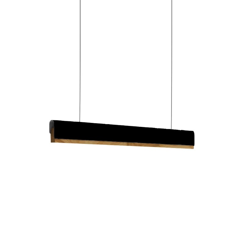product_pako_342-000059 Φωτιστικό οροφής Rafmole led μαύρο μέταλλο-ξύλο 120x7.5εκ - Image 1