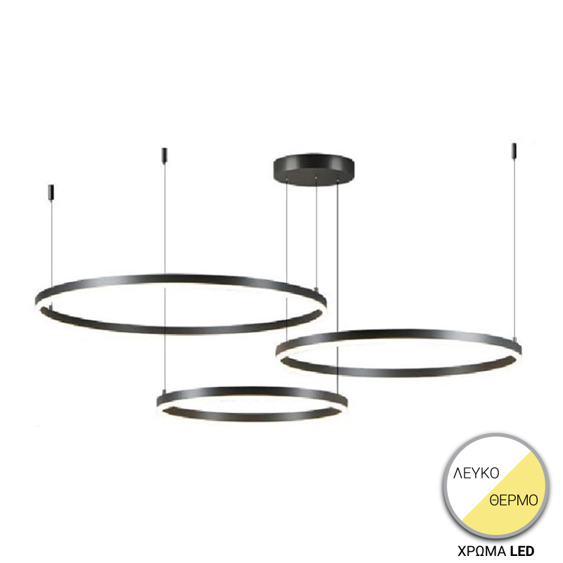 product_pako_342-000063 Φωτιστικό οροφής Premele led μαύρο μέταλλο Φ120x150εκ - Image 1