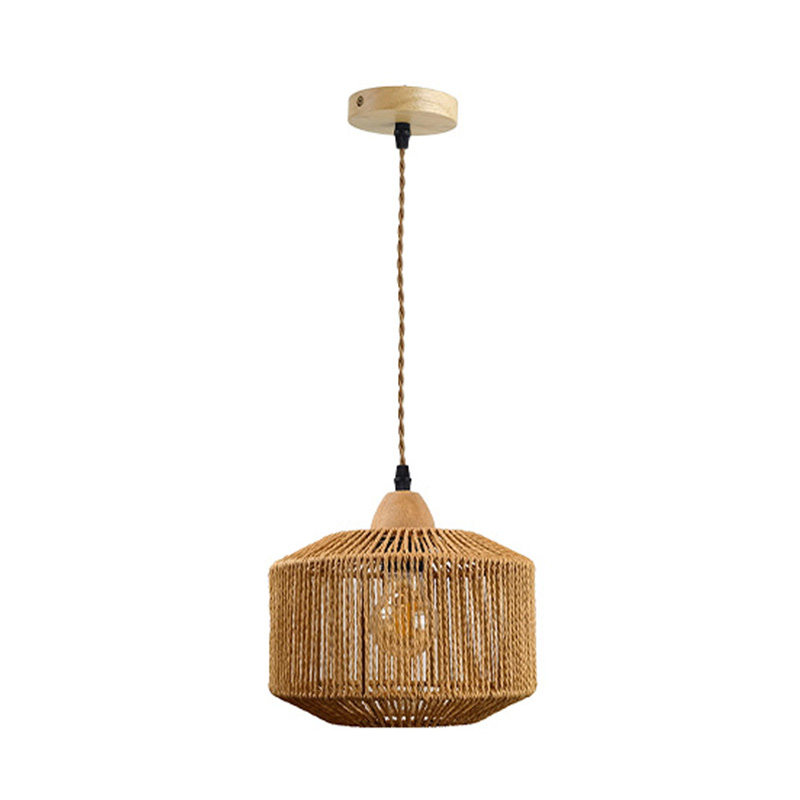 product_pako_342-000089 Φωτιστικό οροφής μονόφωτο Siang μέταλλο-σχοινί σε φυσική απόχρωση Φ25x20εκ - Image 1
