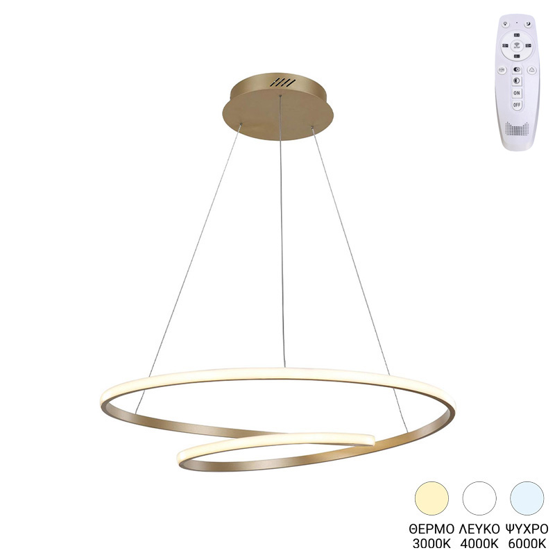 product_pako_342-000102 Φωτιστικό οροφής Rexon led μέταλλο χρυσό Φ49x12εκ - Image 1