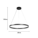 Φωτιστικό οροφής Nebrian led μέταλλο μαύρο Φ60x15εκ - Image 3