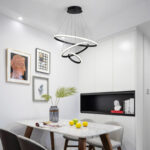 Φωτιστικό οροφής Rings led μέταλλο μαύρο Φ60x100εκ - Image 2