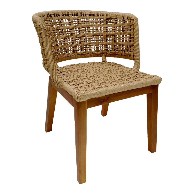 product_pako_343-000002 Καρέκλα Milou teak ξύλο και pe σχοινί σε φυσική απόχρωση 59x65x73εκ - Image 1