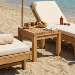 Τραπεζάκι ξαπλώστρας Poly teak ξύλο σε φυσική απόχρωση 35x35x30εκ - Image 2