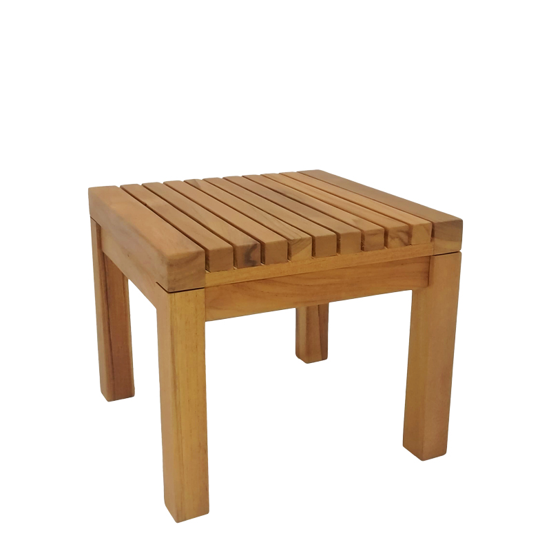 product_pako_343-000009 Τραπεζάκι ξαπλώστρας Poly teak ξύλο σε φυσική απόχρωση 35x35x30εκ - Image 1