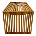 Τραπέζι σαλονιού Marlin teak ξύλο σε φυσική απόχρωση 100x50x45εκ - Image 3