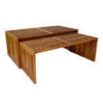 Τραπέζι Tinnie σετ 2τεμ teak ξύλο σε φυσική απόχρωση - Image 2