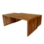 Τραπέζι Tinnie σετ 2τεμ teak ξύλο σε φυσική απόχρωση - Image 3