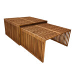 Τραπέζι Tinnie I σετ 2τεμ teak ξύλο σε φυσική απόχρωση - Image 2