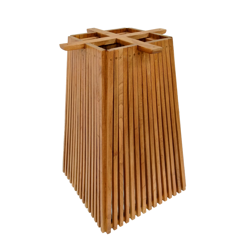 product_pako_343-000031 Βάση τραπεζιού μπαρ εσωτερικού χώρου Darius mindi ξύλο σε φυσική απόχρωση 60x60x90εκ - Image 1