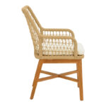 Τραπεζαρία 7τεμ Elaiza-Wooly teak ξύλο σε φυσική-μπεζ απόχρωση 220x90x75εκ - Image 5