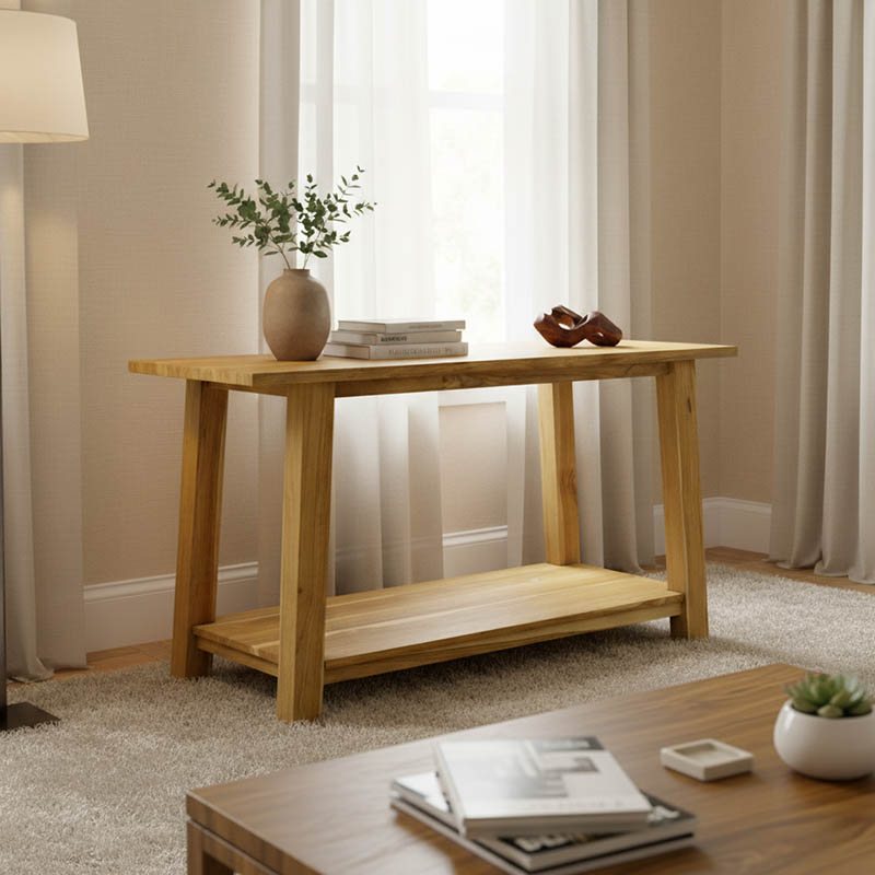 product_pako_343-000086 Κονσόλα Decoza teak ξύλο σε φυσική απόχρωση 140x40x80εκ - Image 1