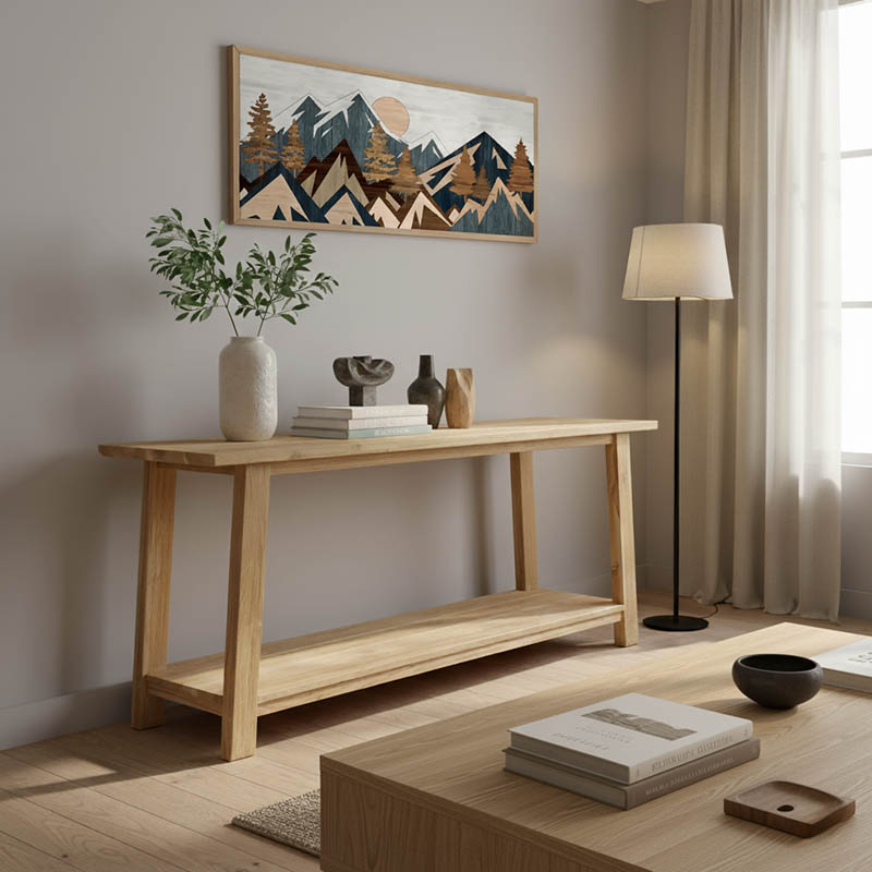 product_pako_343-000087 Κονσόλα Decoza teak ξύλο σε φυσική απόχρωση 200x40x80εκ - Image 1